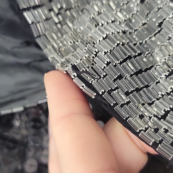 Miss Me Sequin & Beaded Mini Cocktail Black Top/ Dress - Picture 11 of 11